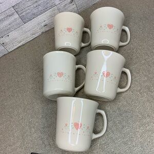 Set of 5 Vintage Corelle Corning Forever Yours Mugs